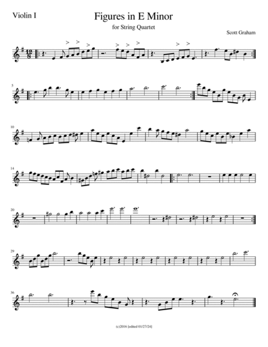 Figures in E Minor (for String Quartet) image number null