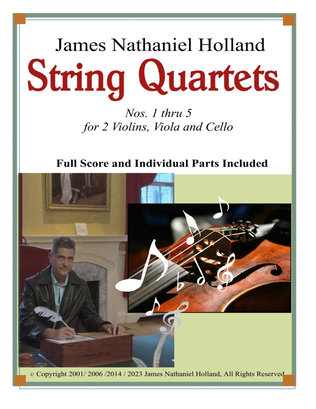 String Quartets, Nos. 1 thru 5, Full Score and Individual Parts Included