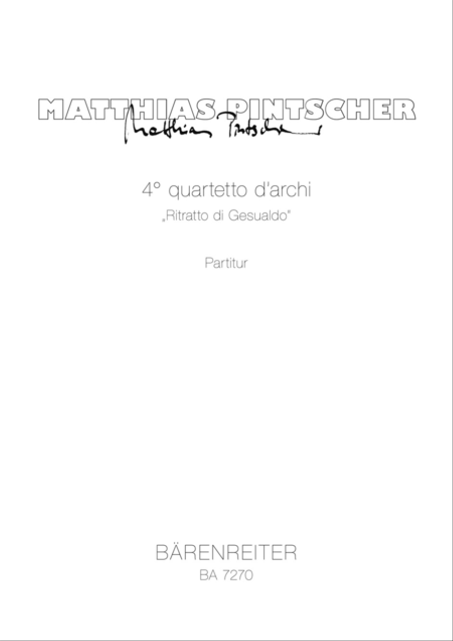 4. quartetto d'archi - Ritratto di Gesualdo (1992)