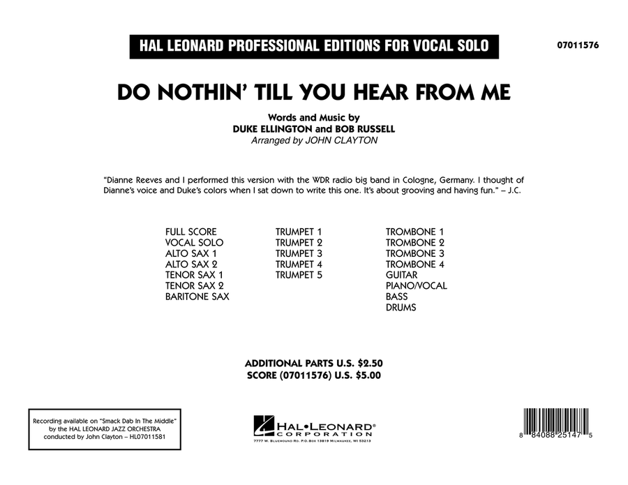 Do Nothin' Till You Hear From Me - Full Score Jazz Ensemble scores gallery preview page 1