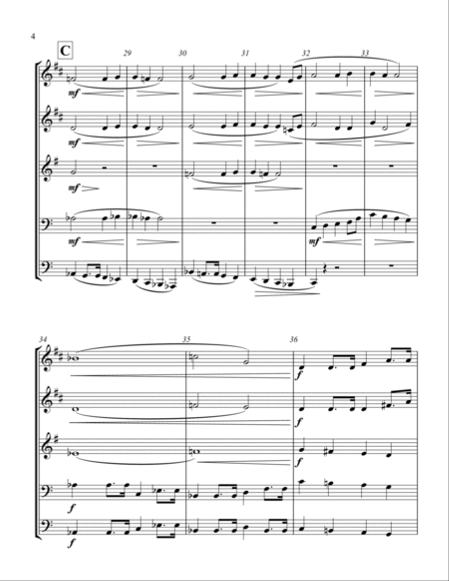 Up from the Grave He Arose (Low in the Grave He Lay) for Brass Quintet Brass Quintet scores gallery preview page 4