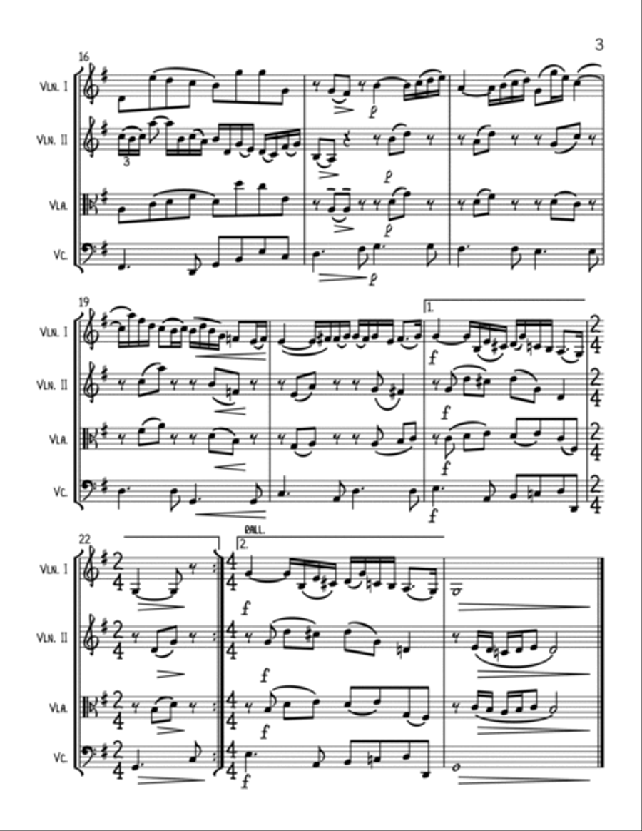 Bach Arioso (BWV 156) - String Quartet String Quartet scores gallery preview page 3
