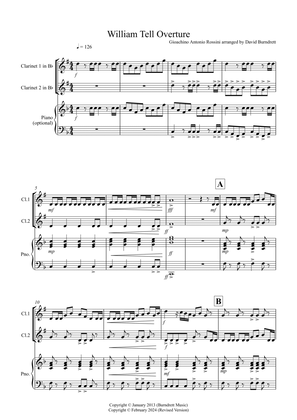 William Tell Overture for Clarinet Duet