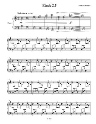 Etude 2.5 from 25 Etudes for Piano using Symmetry, Mirroring, and Intervals