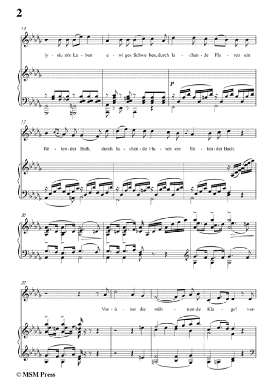 Schubert-Elysium,D.584,in D flat Major,for Voice&Piano Voice scores gallery preview page 4