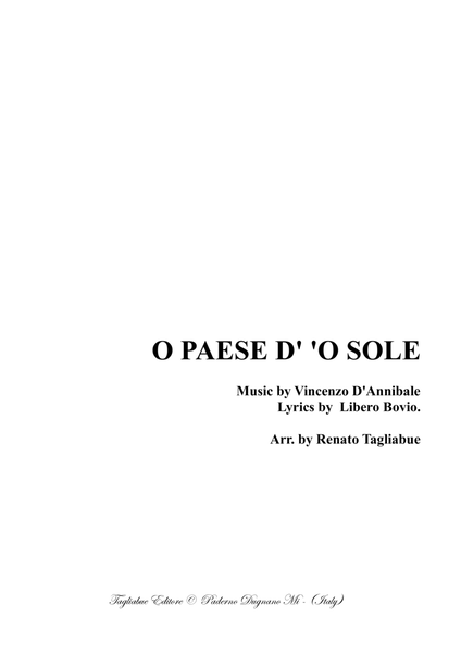 O PAESE D' 'O SOLE - Neapolitan folk song - For SATB Choir image number null
