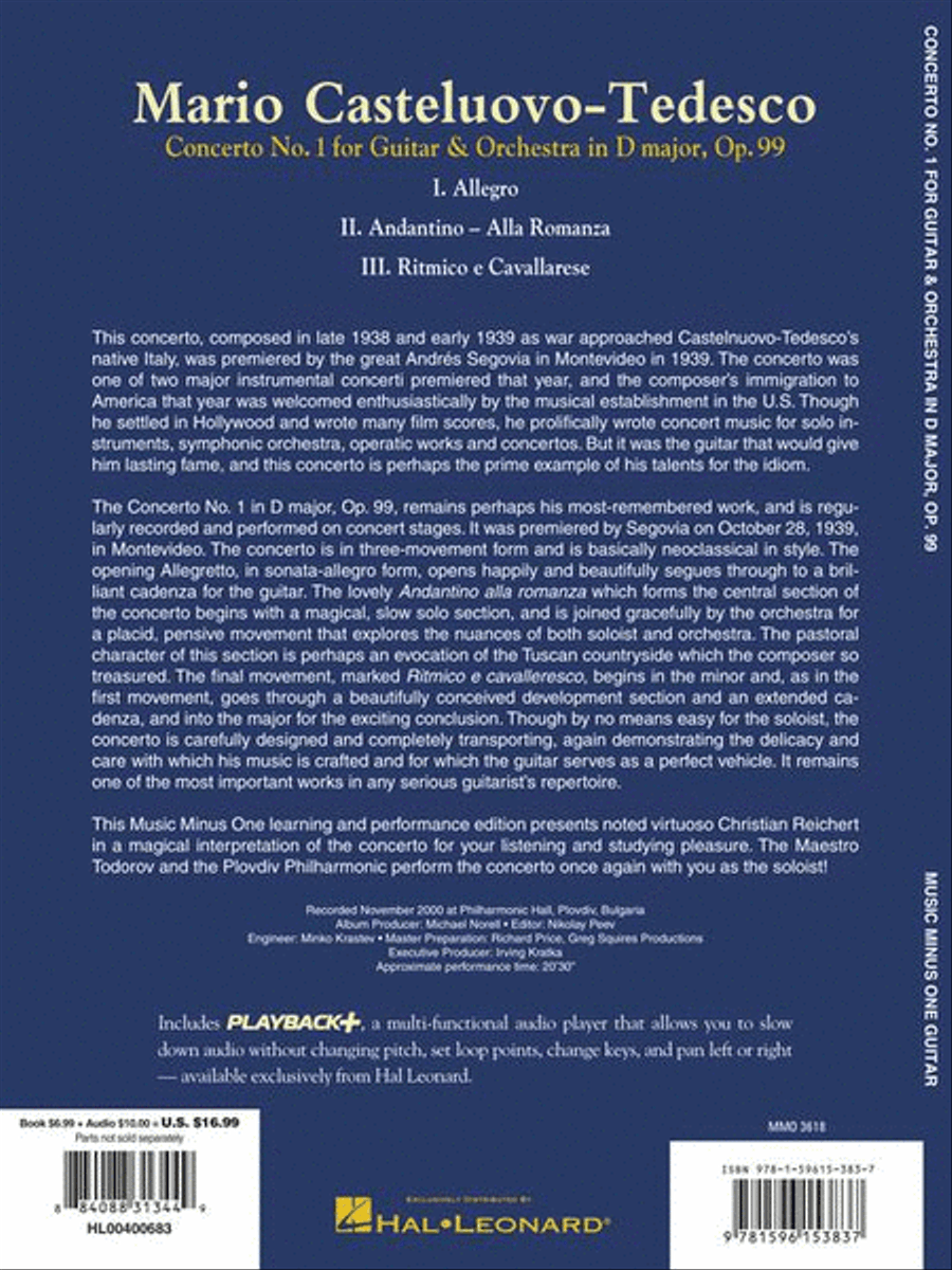 Castelnuovo-Tedesco – Guitar Concerto No. 1 in D Major, Op. 99 Acoustic Guitar scores gallery preview page 8