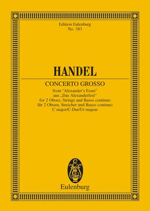 Book cover for Concerto Grosso C Major HWV 318
