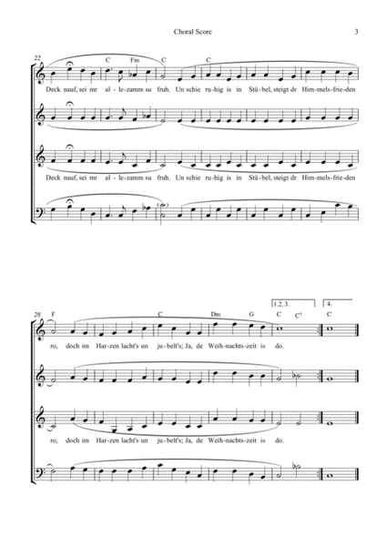 s'Raachermannel - German Christmas Choral - 4-stimmiger Gesang + Instrumentalbegleitung + chords image number null
