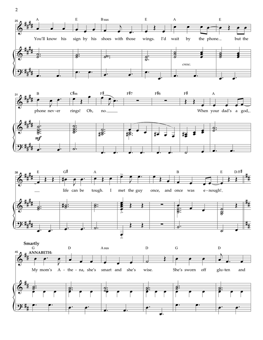 The Campfire Song (from The Lightning Thief: The Percy Jackson Musical) Voice scores gallery preview page 2