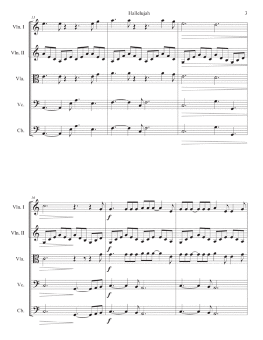 Hallelujah String Orchestra scores gallery preview page 3