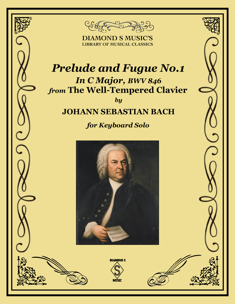 Prelude and Fugue No.1 in C Major from The Well-Tempered Clavier Book 1 BWV 846- J.S. Bach - Piano Harpsichord scores gallery preview page 1