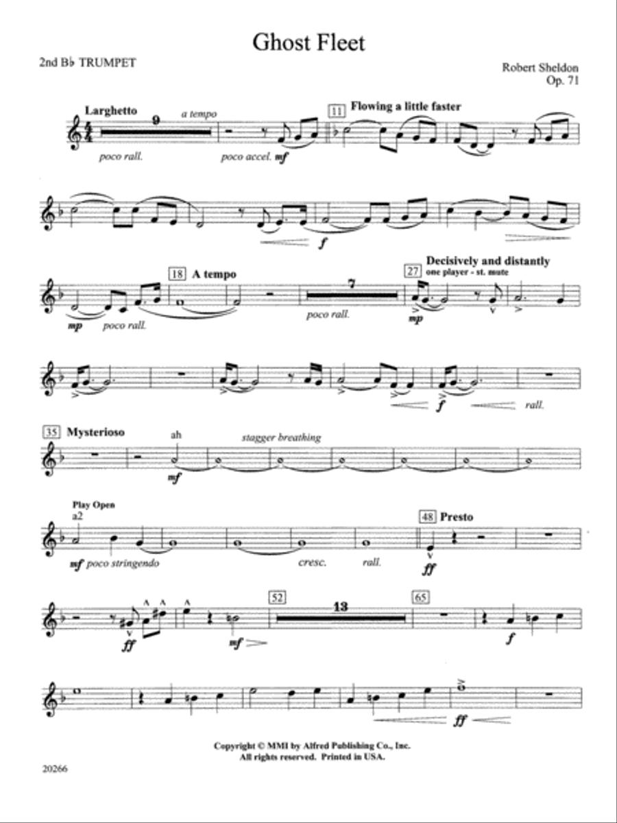 Ghost Fleet: 2nd B-flat Trumpet Concert Band scores gallery preview page 1