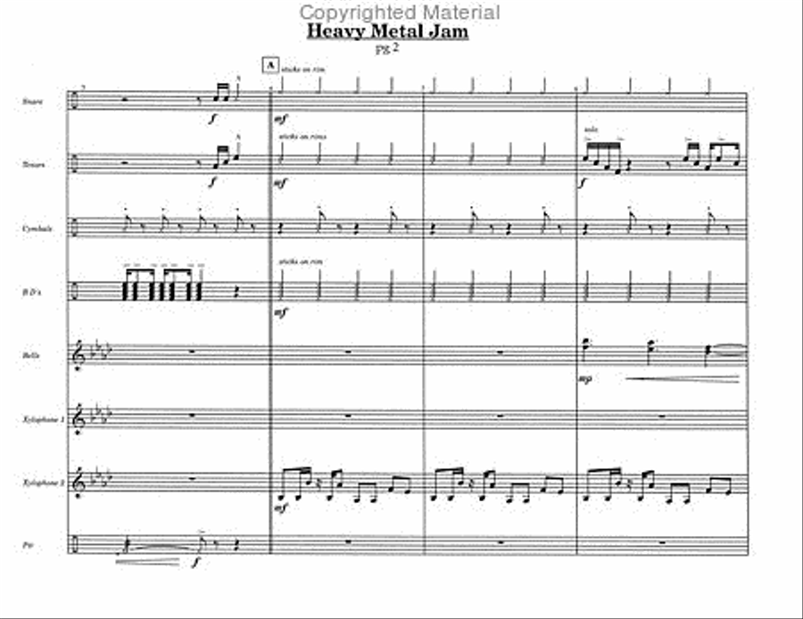 Heavy Metal Jam Percussion Ensemble scores gallery preview page 4