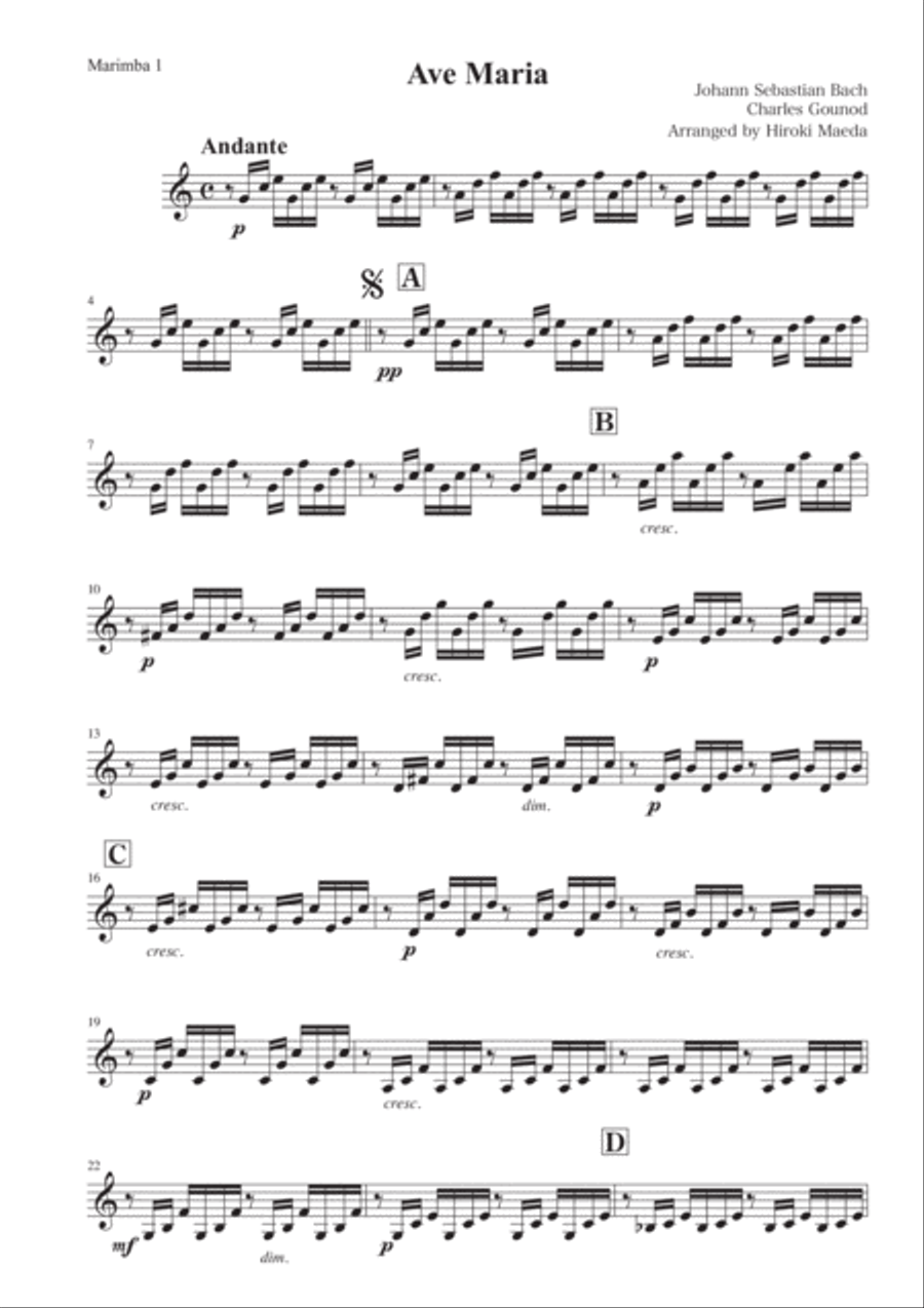 Ave Maria Percussion Ensemble scores gallery preview page 6