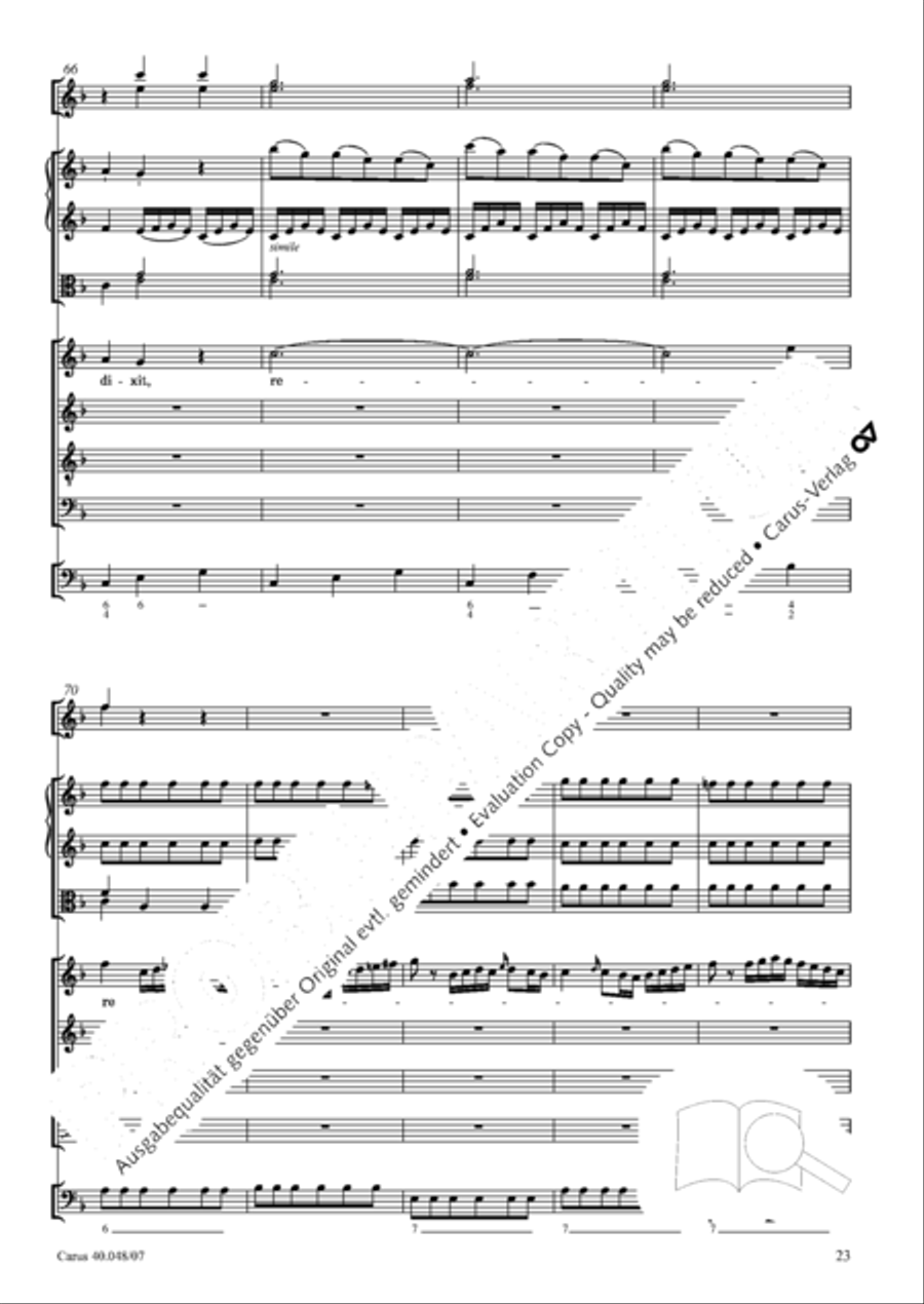 Regina coeli in B-Flat Major, K. 127 4-Part scores gallery preview page 24