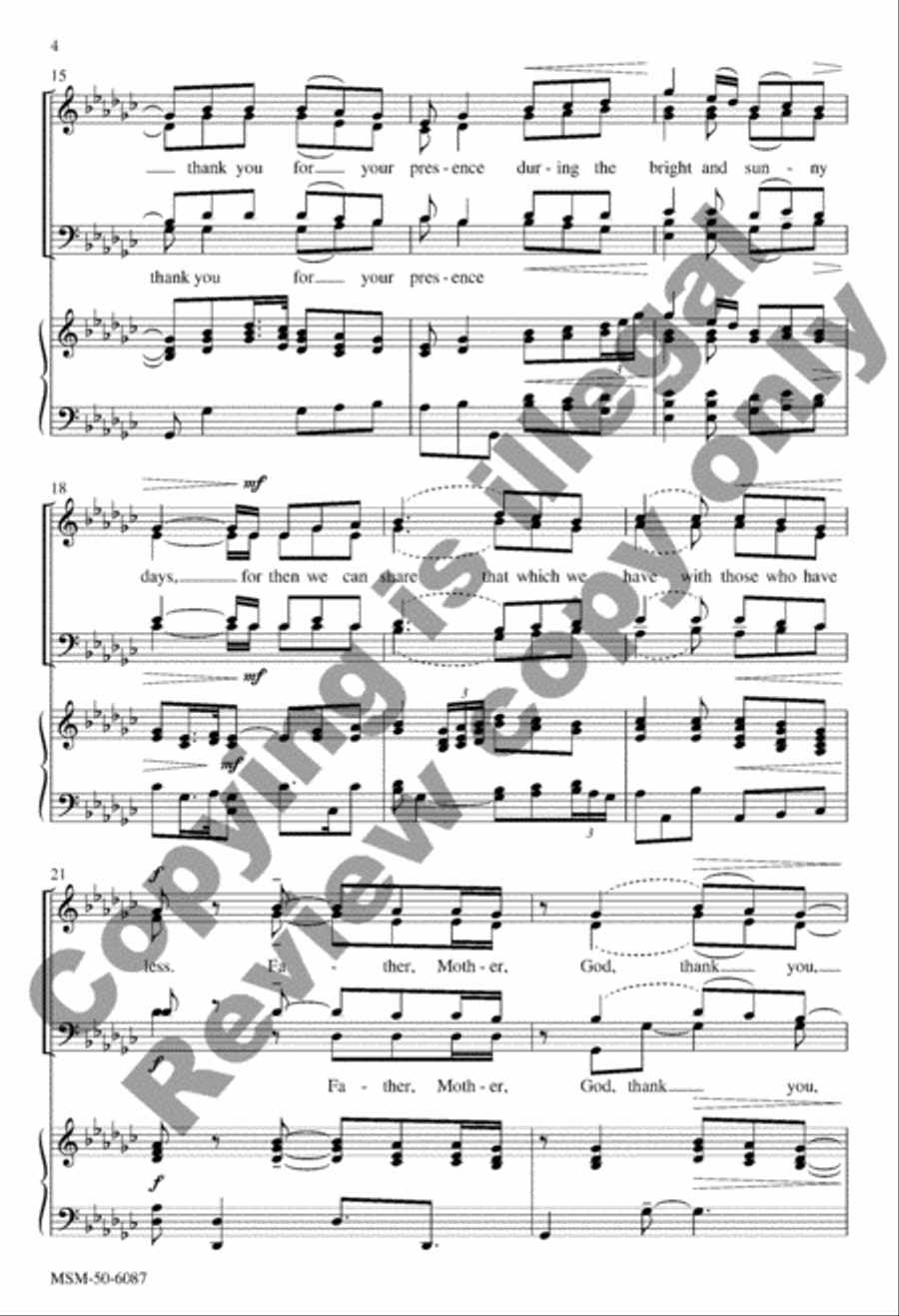 Maya's Prayer for Peace 4-Part scores gallery preview page 4