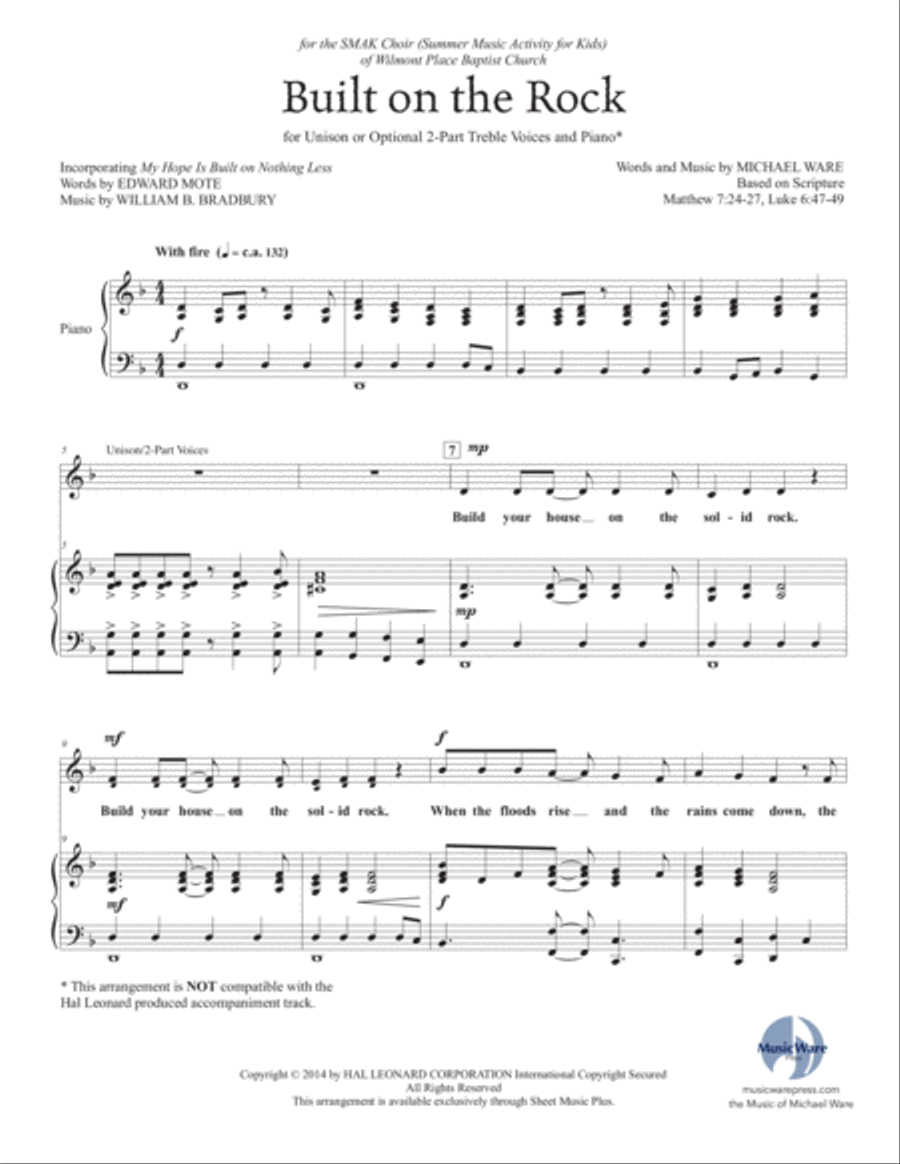 Built On The Rock Unison Choir scores gallery preview page 2