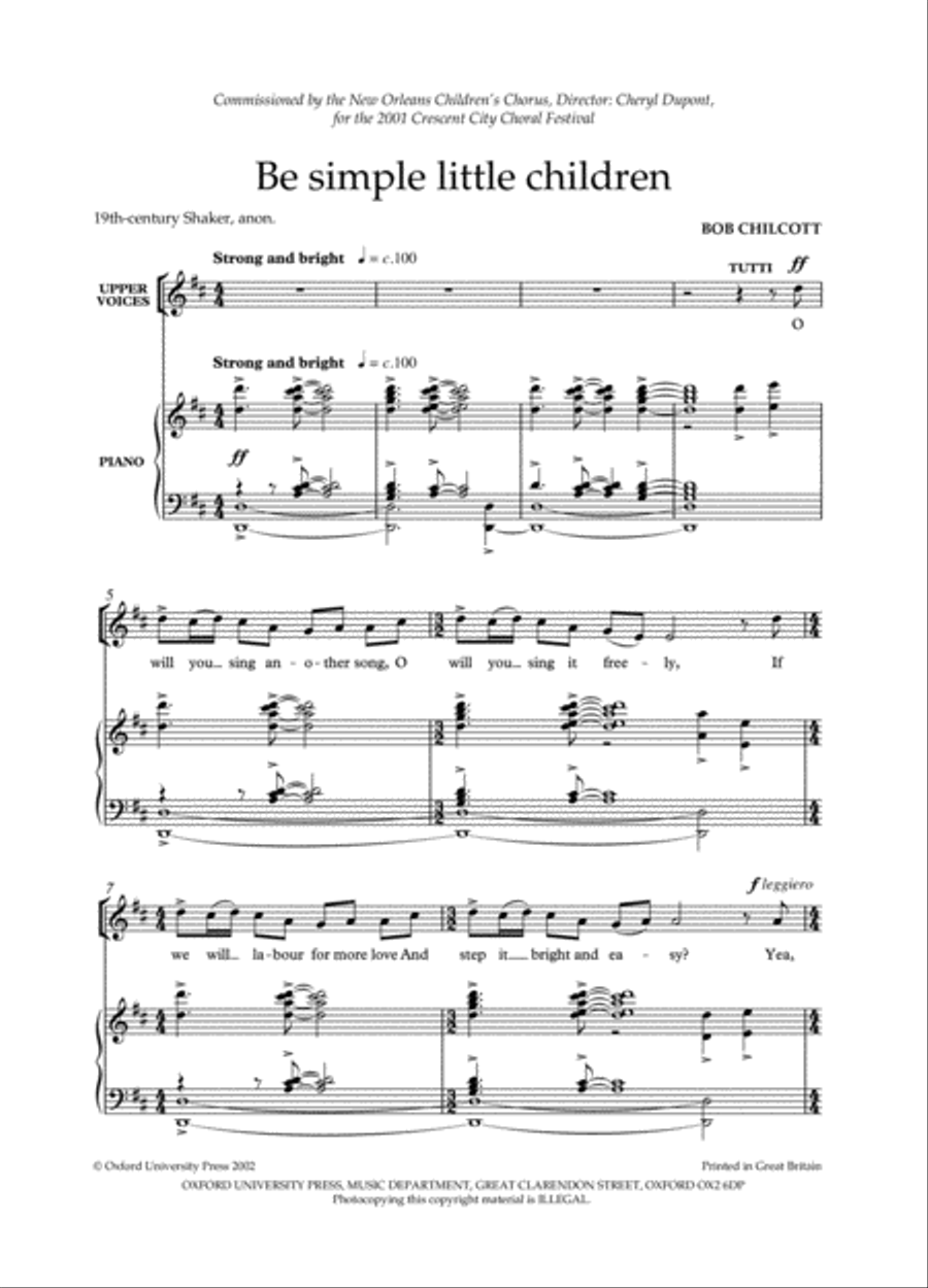 Be simple little children Choir scores gallery preview page 2