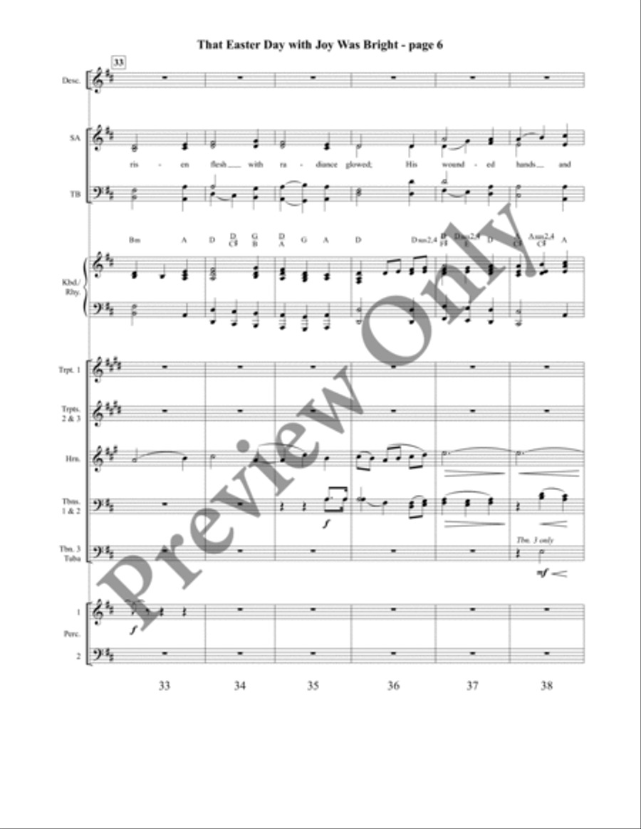 That Easter Day with Joy Was Bright (Orchestration) 4-Part scores gallery preview page 7