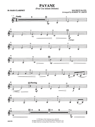 Pavane (Pour Une Infante Defunte): B-flat Bass Clarinet