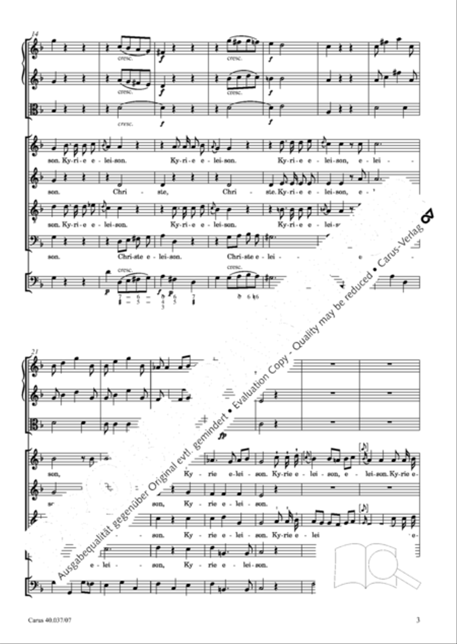 Kyrie in D minor 4-Part scores gallery preview page 4