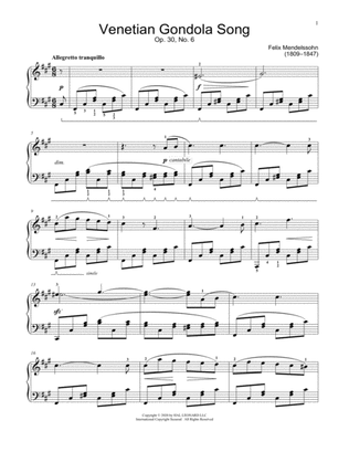 Venetian Boat Song, Op. 30, No. 6