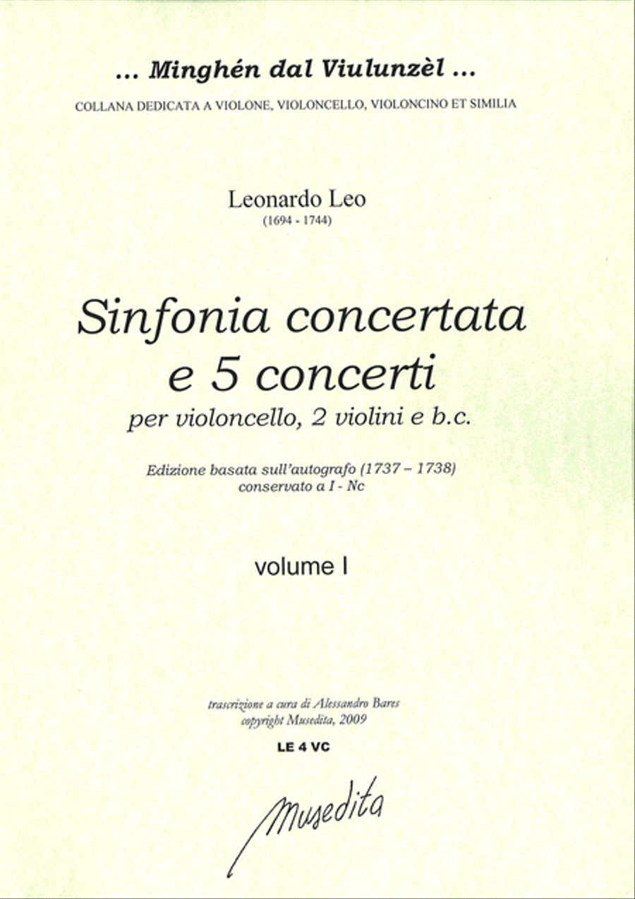 Sinfonia concertata e 5 Concerti (Ms, I-Nc) Cello scores gallery preview page 1