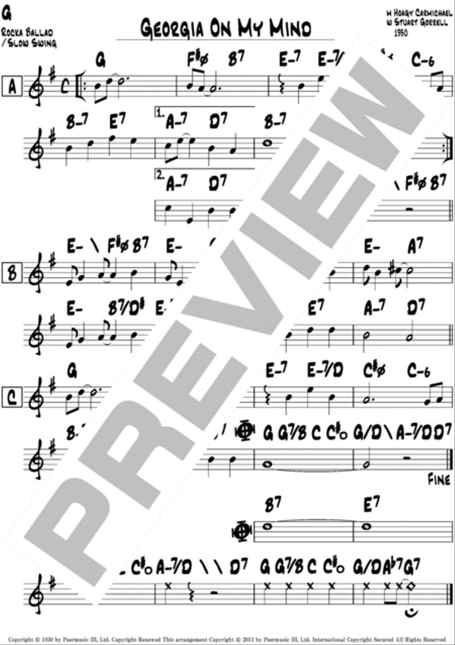 Georgia On My Mind Piano scores gallery preview page 6