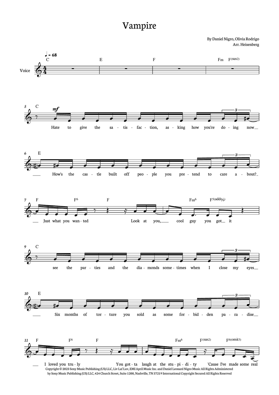 Vampire Acoustic Guitar scores gallery preview page 1