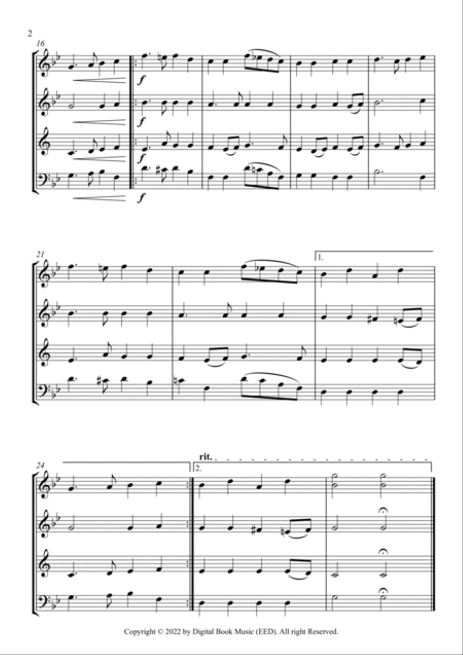 Ukrainian National Anthem - Mykhailo Verbytsky (Woodwind Quartet - Flute, Oboe, Clarinet, Bassoon) Woodwind Quartet scores gallery preview page 2