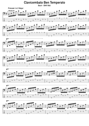 Bach - Clavicembalo Ben Temperato (Prelude) - Arranged for Electric Bass