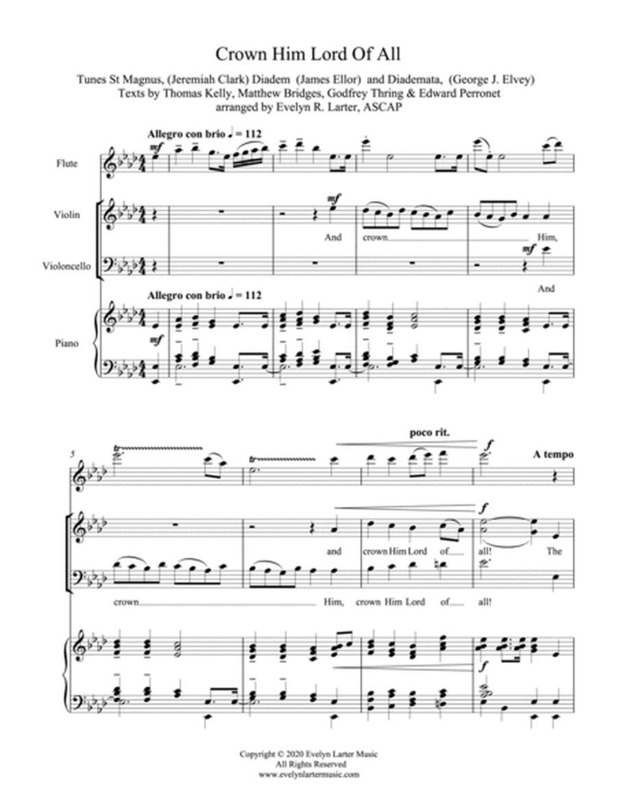 Lord Of All - Three Hymn Arrangements For Piano Quartet image number null