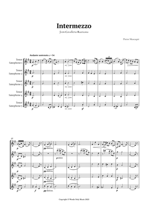 Intermezzo from Cavalleria Rusticana by Mascagni for Tenor Sax Quintet
