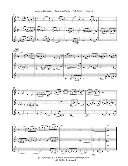 Balladori, A. - Trio in A for Three Violins image number null