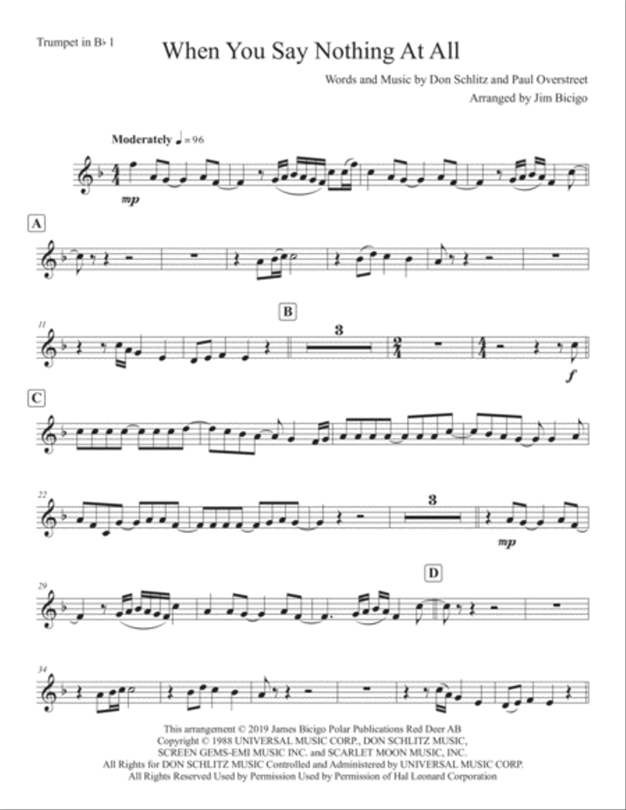When You Say Nothing At All Horn scores gallery preview page 6