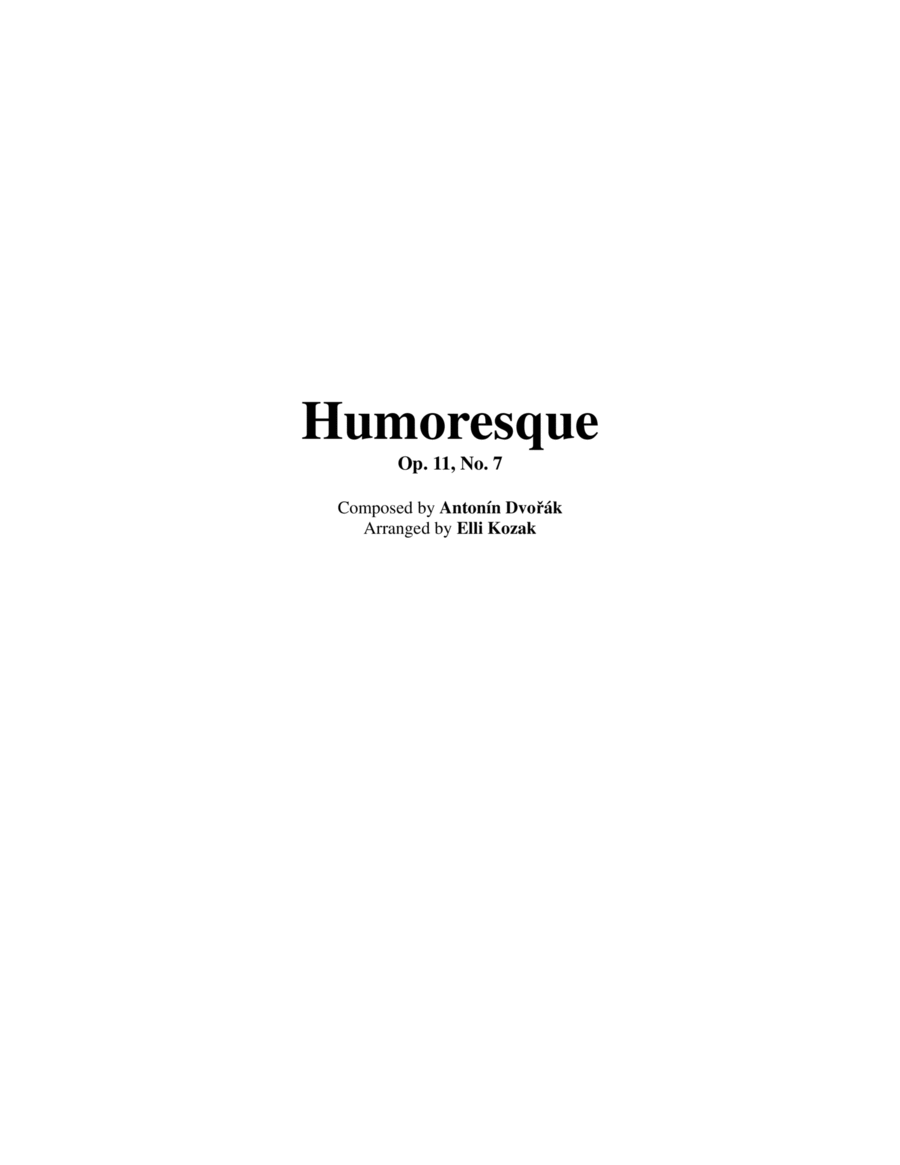Humoresque No. 7 Piano Solo scores gallery preview page 1