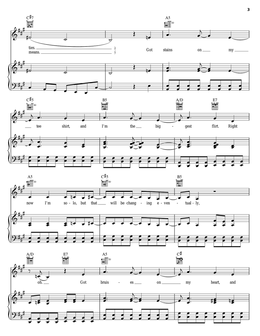 Autobiography Piano, Vocal, Guitar scores gallery preview page 3