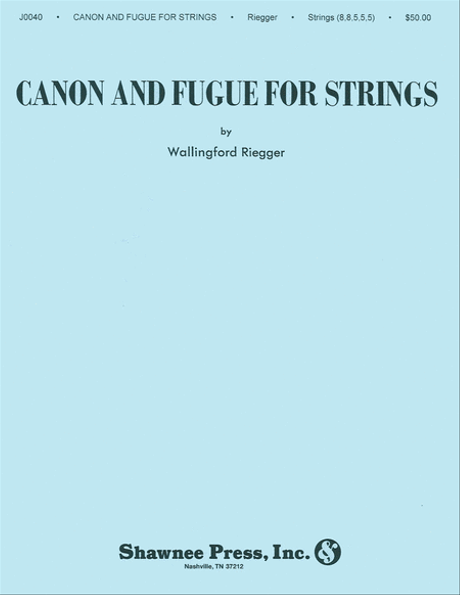Canon and Fugue for Strings String Orchestra scores gallery preview page 1