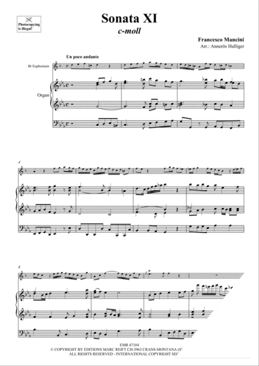 Sonata XI Sonata XI Euphonium scores gallery preview page 3