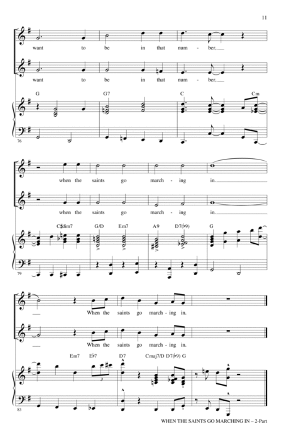 When The Saints Go Marching In (arr. Mac Huff) 2-Part scores gallery preview page 9