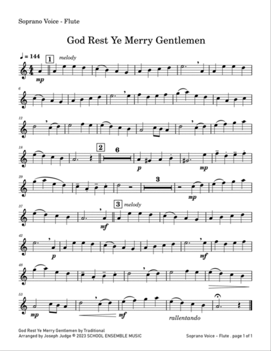 God Rest Ye Merry Gentlemen for Woodwind Quartet in Schools Woodwind Quartet scores gallery preview page 5