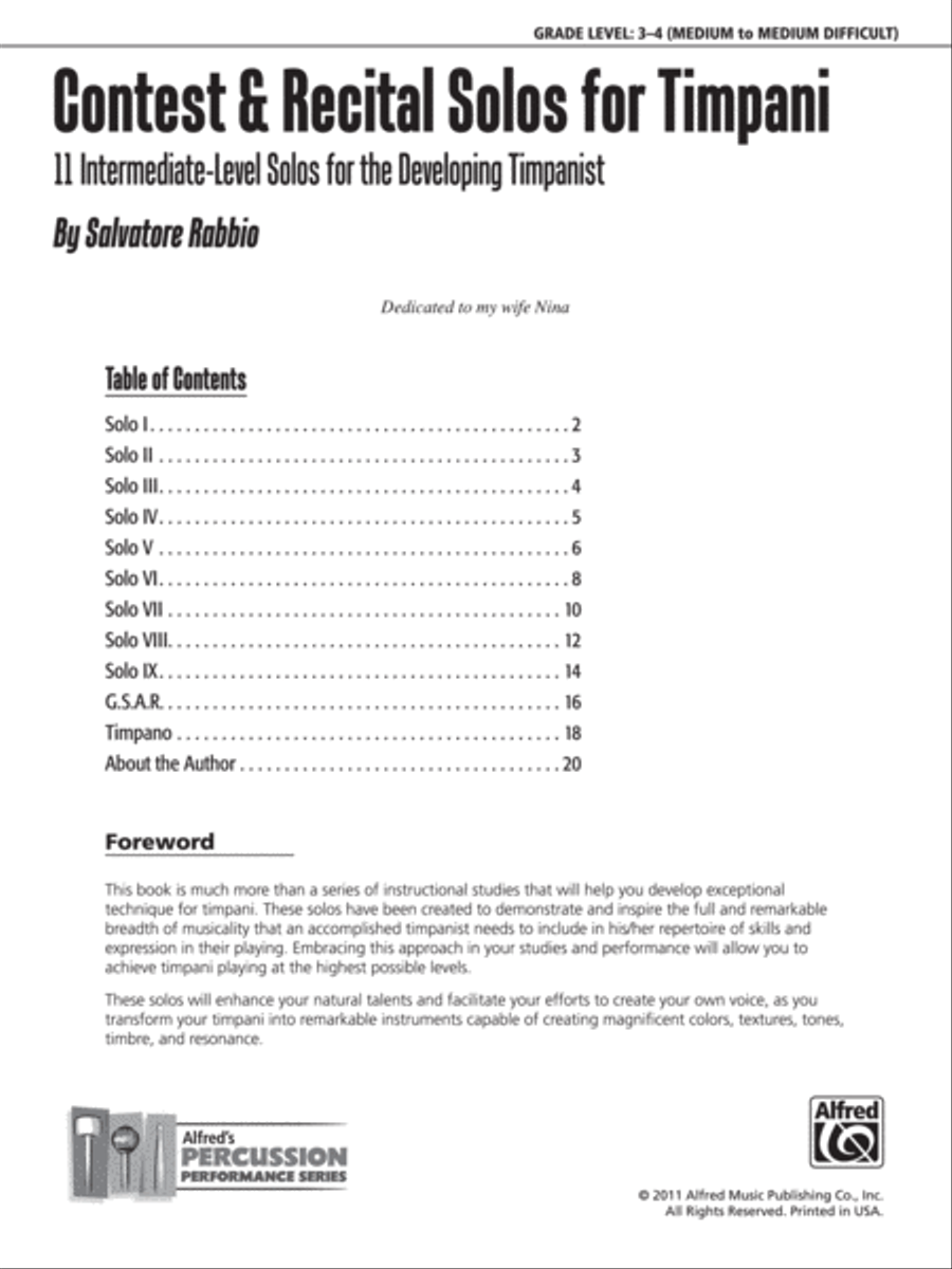 Contest & Recital Solos for Timpani Timpani scores gallery preview page 4
