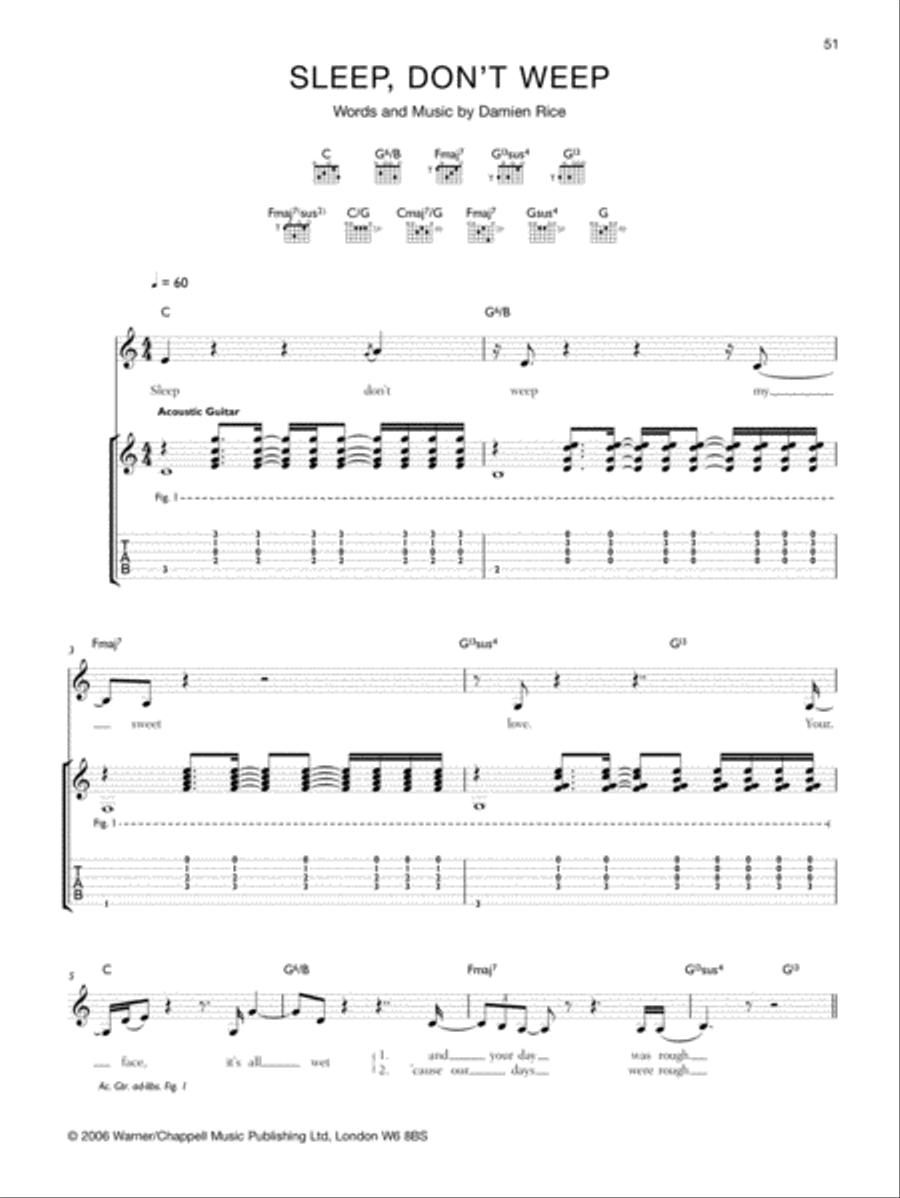 Damien Rice 9 (Guitar Tab Folio) Acoustic Guitar scores gallery preview page 4