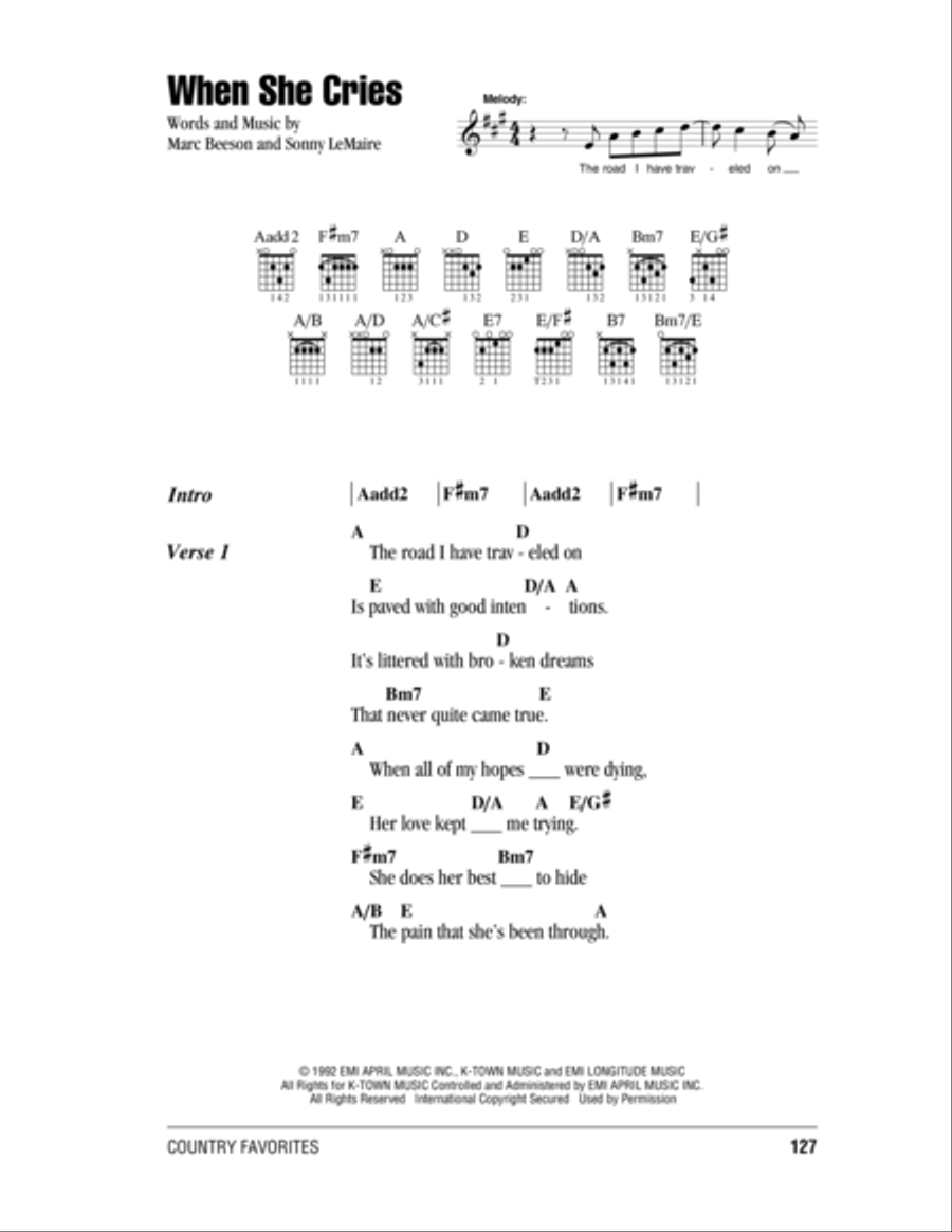 When She Cries When She Cries Acoustic Guitar scores gallery preview page 1