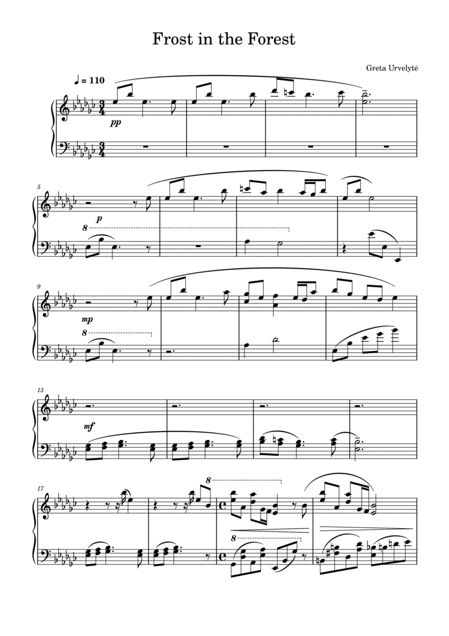 Frost in the Forest Piano Solo scores gallery preview page 1