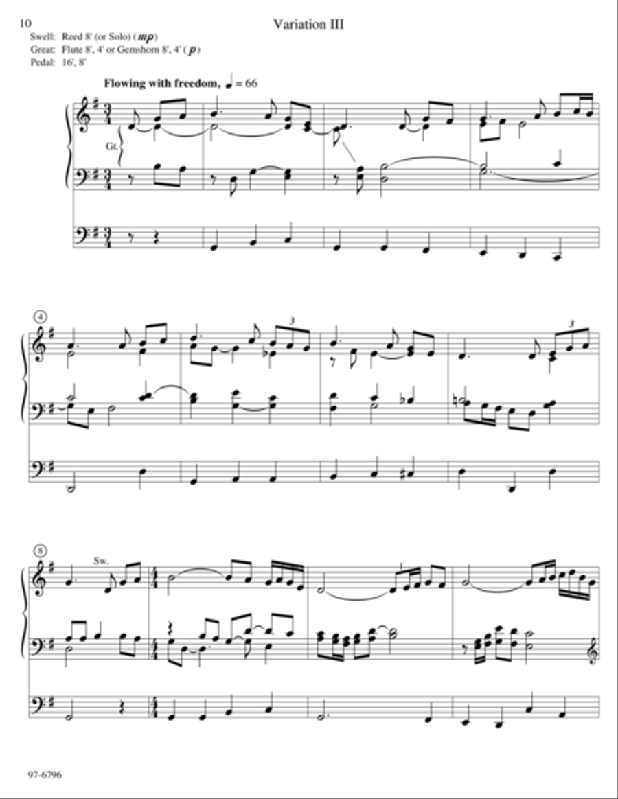 Variations on O Waly, Waly Organ scores gallery preview page 5