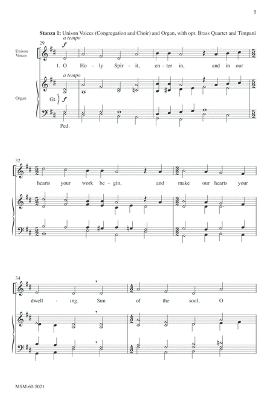 O Holy Spirit, Enter In 4-Part scores gallery preview page 5
