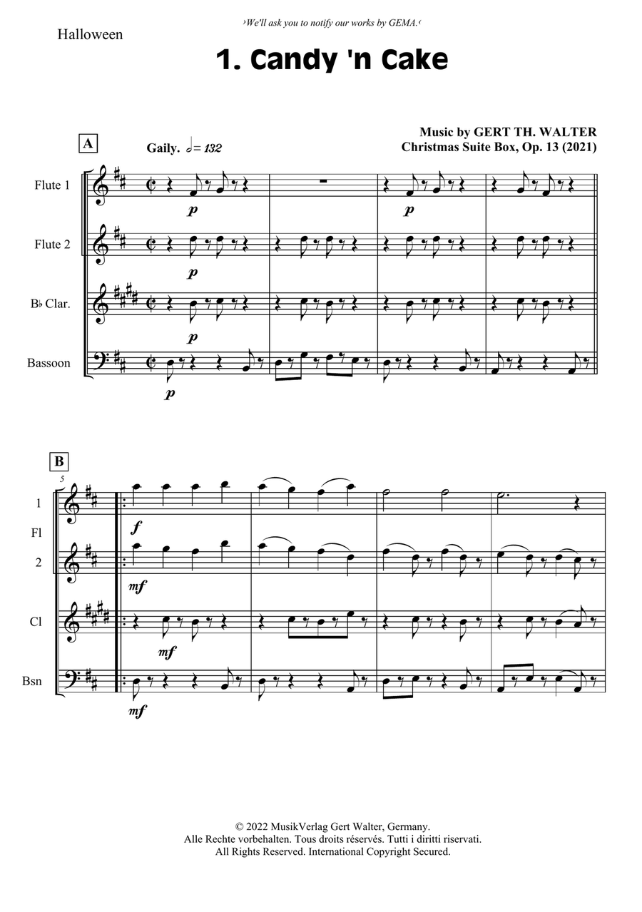 Candy 'n Cake Woodwind Quartet scores gallery preview page 1
