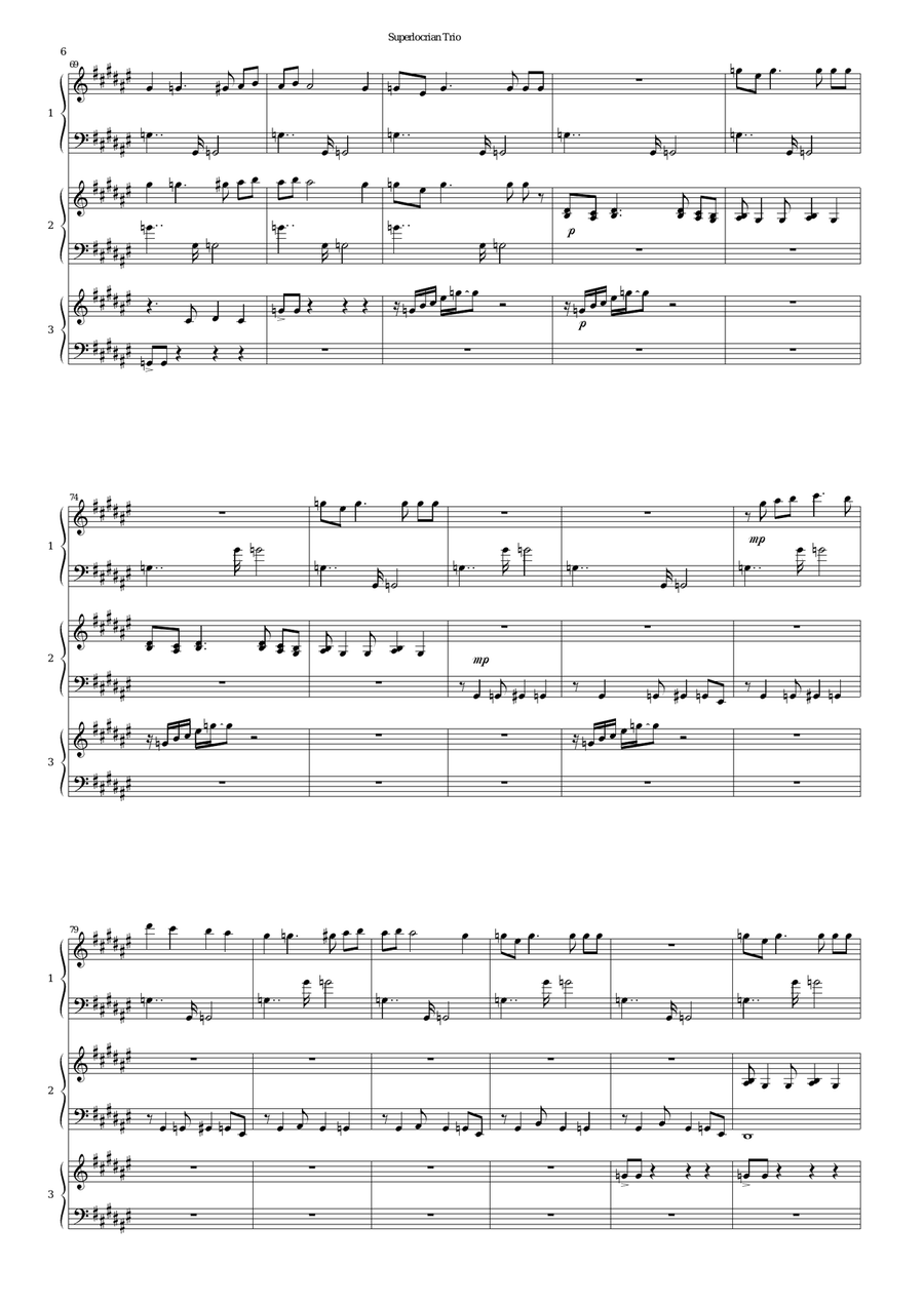 Superlocrian Trio for three harpsichords Harpsichord scores gallery preview page 6